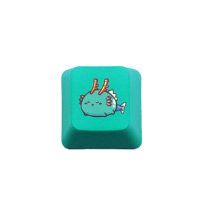Cute ESC PBT Keycap Custom Keyboards UK Cyan Smiling Fish