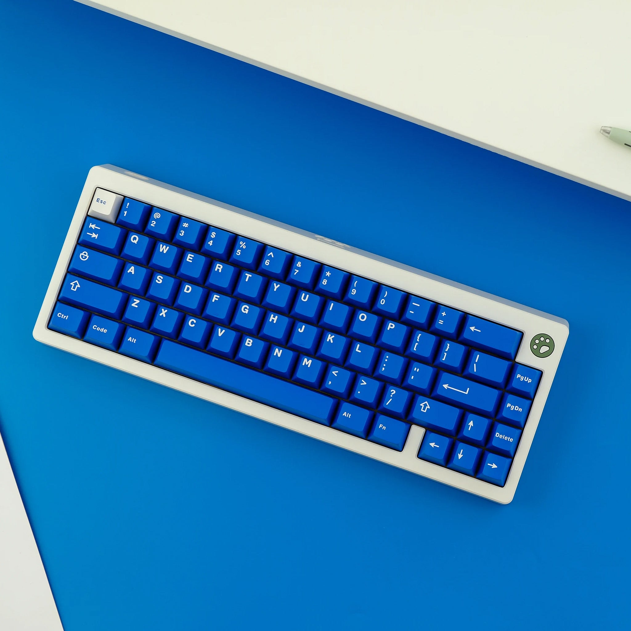 132 PBT Double Shot Keycap Set in Classic Blue Keycaps Custom Keyboards UK