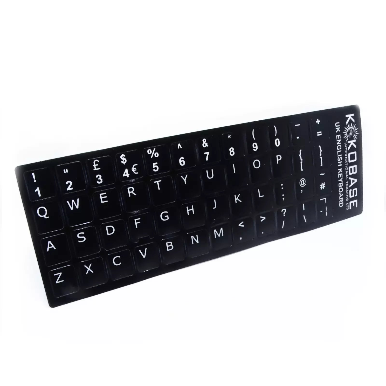 Kokobase® Qwerty English Keyboard Stickers - Self-adhesive UK British Layout Stickers Kokoboase Black