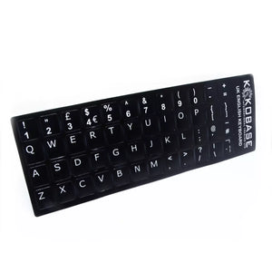 Kokobase® Qwerty English Keyboard Stickers - Self-adhesive UK British Layout Stickers Kokoboase Black