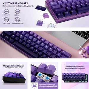 132 Keys Double Shot PBT Keycaps Keycaps Custom Keyboards UK