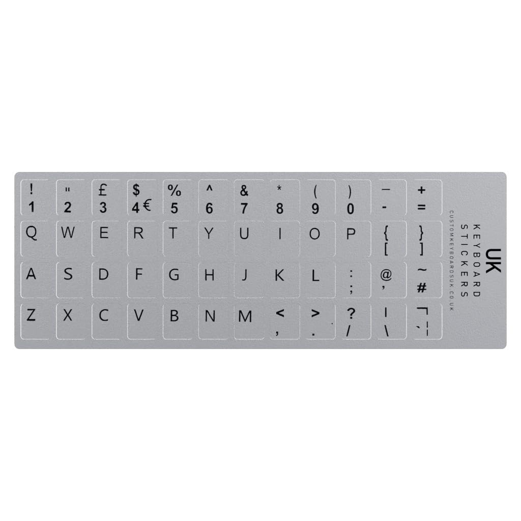 UK English Silver Keyboard Keycap Stickers - image 2