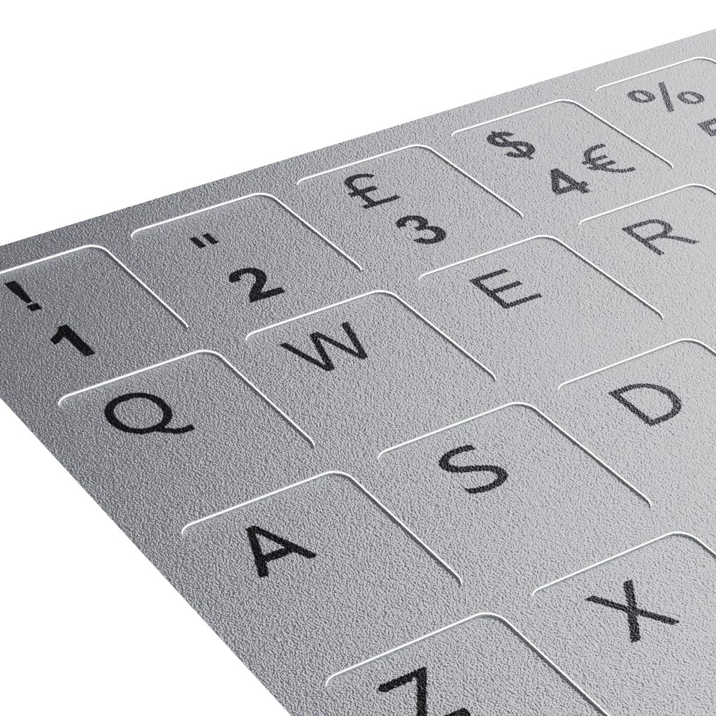 UK English Silver Keyboard Keycap Stickers - image 3