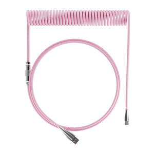 Custom Keyboard Coiled USB-C Cable  Custom Keyboards UK Pink  