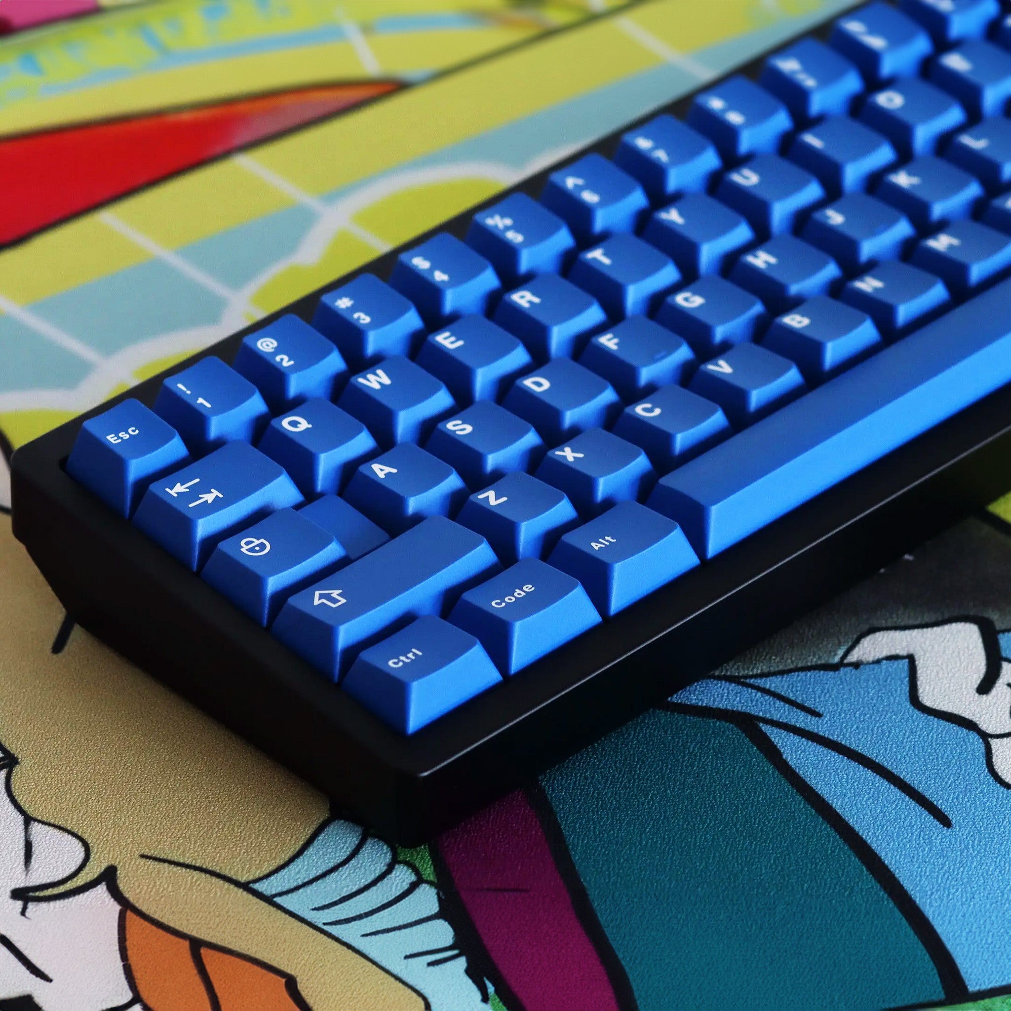 132 PBT Double Shot Keycap Set in Classic Blue  Custom Keyboards UK   